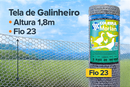 Tela Galinheiro 1,80 m x 50 m Galvanizada Resistente Fio 23 2 polegadas